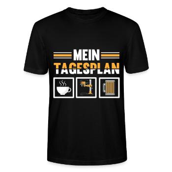 Fräser Zerspanungsmechaniker Tagesplan - Stanley/Stella Unisex Bio-T-Shirt CRAFTER - Schwarz - Vorne - Alina (178cm) & Michal (187cm)