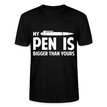 Mein Stift ist größer als deiner - Stanley/Stella Unisex Bio-T-Shirt CRAFTER - Schwarz - Vorne - Alina (178cm) & Michal (187cm)