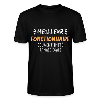 Fonctionnaire - T-shirt bio CRAFTER Stanley Stella Unisexe - noir - Devant - Alina (178cm) & Michal (187cm)