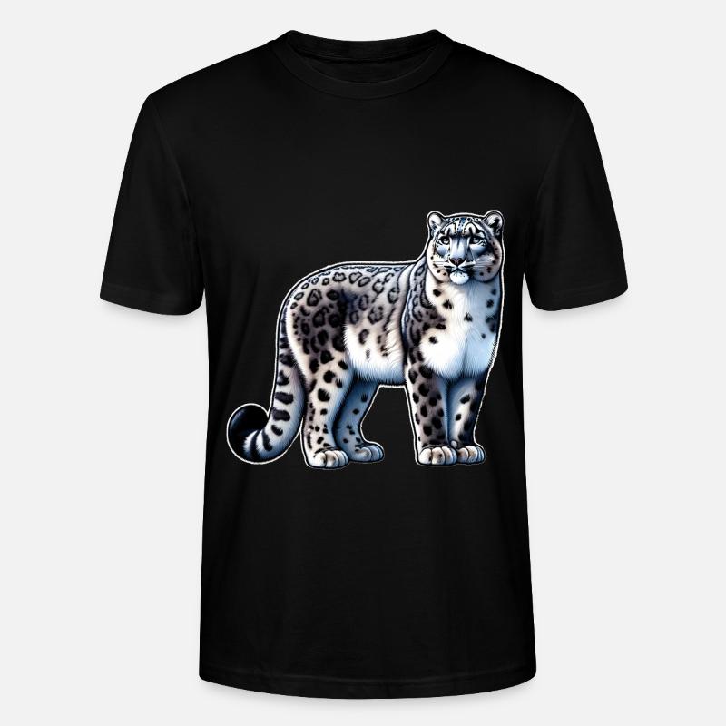 Snow Leopard Leopard White Leopard - Stanley/Stella CRAFTER Unisex Organic T-Shirt - black