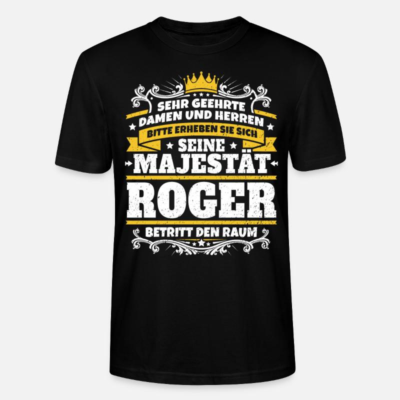Sa Majesté Roger - T-shirt bio CRAFTER Stanley Stella Unisexe - noir
