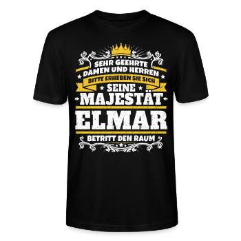 Sa Majesté Elmar - T-shirt bio CRAFTER Stanley Stella Unisexe - noir - Devant - Alina (178cm) & Michal (187cm)