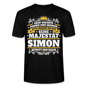 Sa Majesté Simon - T-shirt bio CRAFTER Stanley Stella Unisexe - noir - Devant - Alina (178cm) & Michal (187cm)