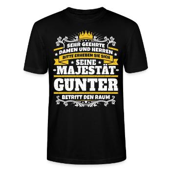 Sa Majesté Gunter - T-shirt bio CRAFTER Stanley Stella Unisexe - noir - Devant - Alina (178cm) & Michal (187cm)