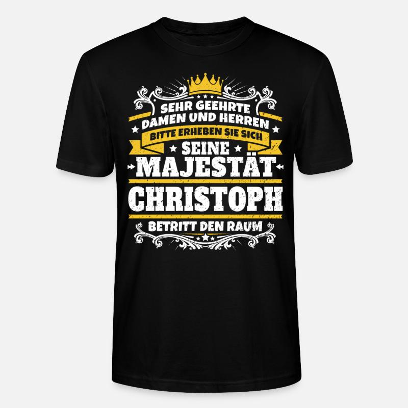 Sa Majesté Christoph - T-shirt bio CRAFTER Stanley Stella Unisexe - noir