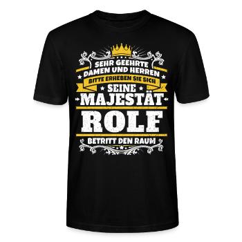 Sa Majesté Rolf - T-shirt bio CRAFTER Stanley Stella Unisexe - noir - Devant - Alina (178cm) & Michal (187cm)