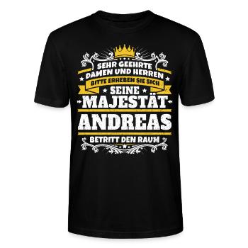 Sa Majesté Andreas - T-shirt bio CRAFTER Stanley Stella Unisexe - noir - Devant - Alina (178cm) & Michal (187cm)