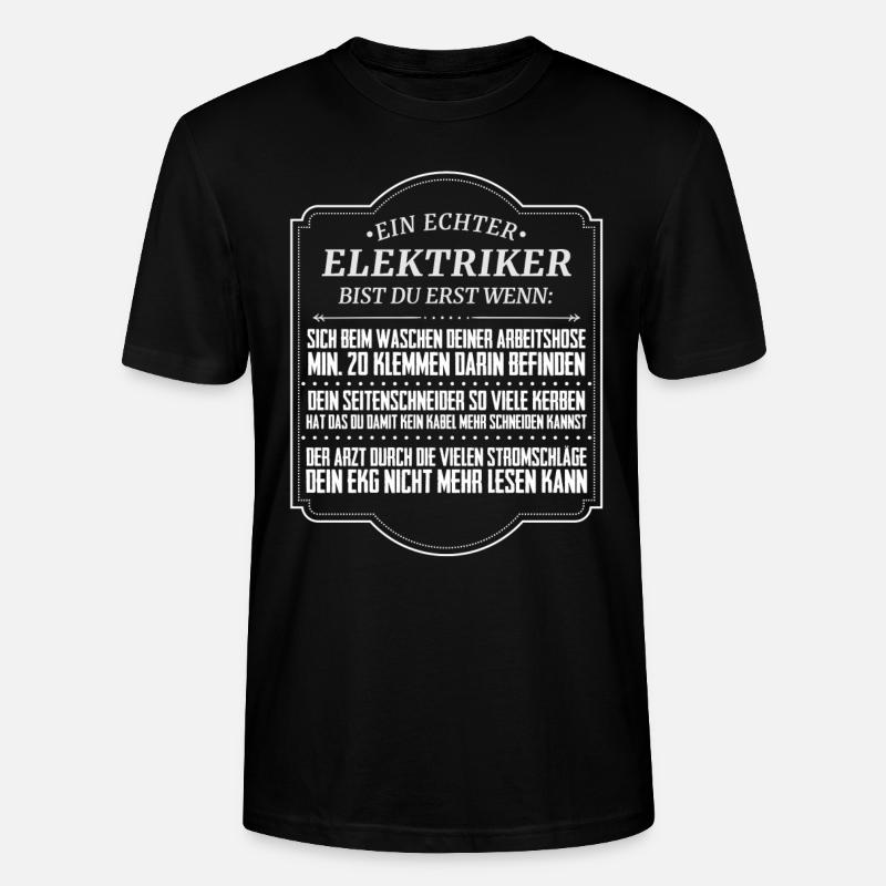 ELEKTRIKER - Stanley/Stella Unisex Bio-T-Shirt CRAFTER - Schwarz