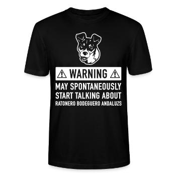 Funny Ratonero Bodeguero Andaluz's Gift Idea - Stanley/Stella CRAFTER Unisex Organic T-Shirt - black - Front - Alina (178cm) & Michal (187cm)