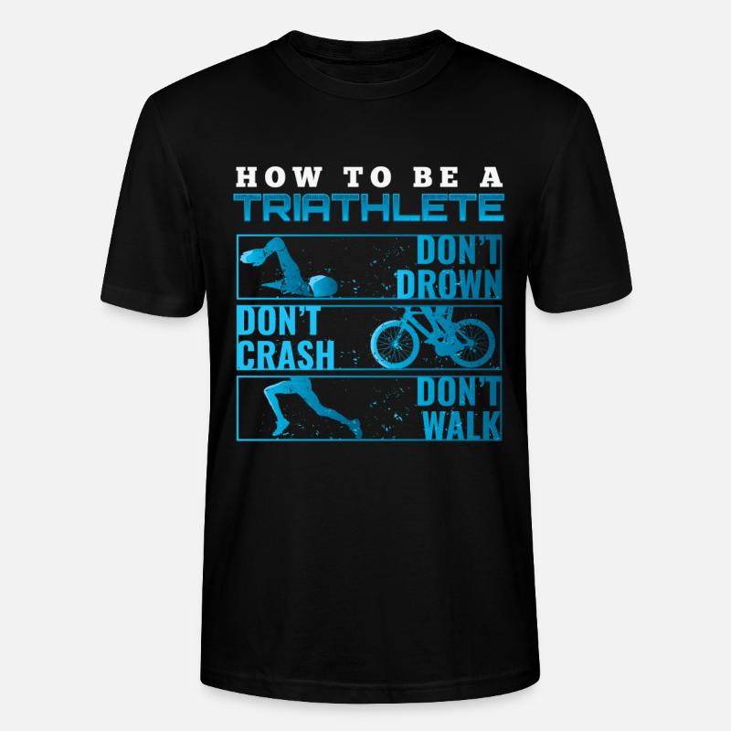 Triathlon Tshirt Gift Evolution Men - Stanley/Stella CRAFTER Unisex Organic T-Shirt - black