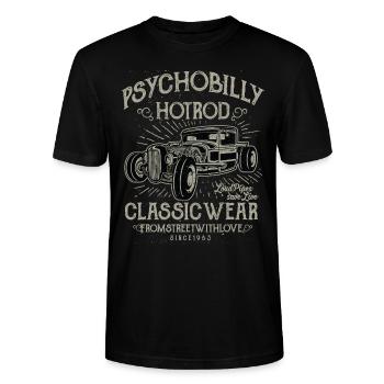 Psychobilly Hotrod - Stanley/Stella Unisex Bio-T-Shirt CRAFTER - Schwarz - Vorne - Alina (178cm) & Michal (187cm)