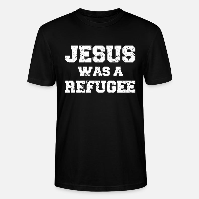 Jésus était un réfugié - T-shirt bio CRAFTER Stanley Stella Unisexe - noir