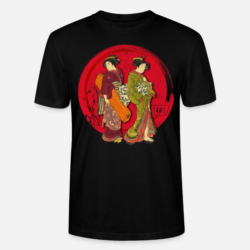 Deux geishas - T-shirt bio CRAFTER Stanley Stella Unisexe - noir