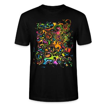 Classic Psychedelic - Stanley/Stella CRAFTER Unisex Organic T-Shirt - black - Front - Alina (178cm) & Michal (187cm)