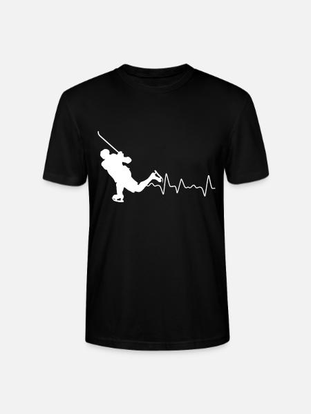 Ice Hockey Heartbeat, ice hockey - Stanley/Stella CRAFTER Unisex Organic T-Shirt - black