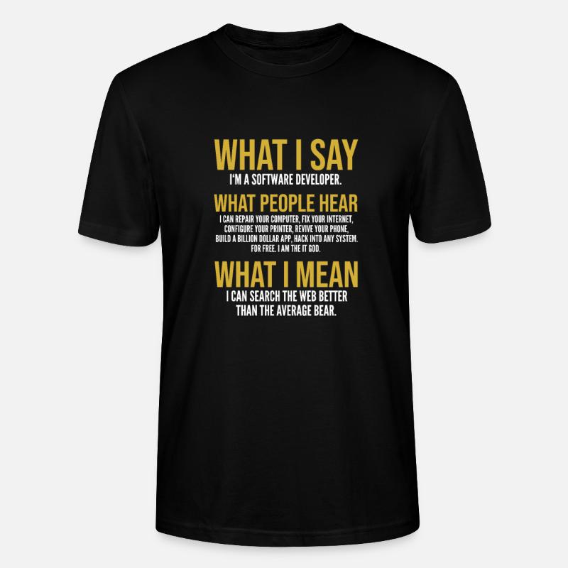 Software developer - Stanley/Stella CRAFTER Unisex Organic T-Shirt - black