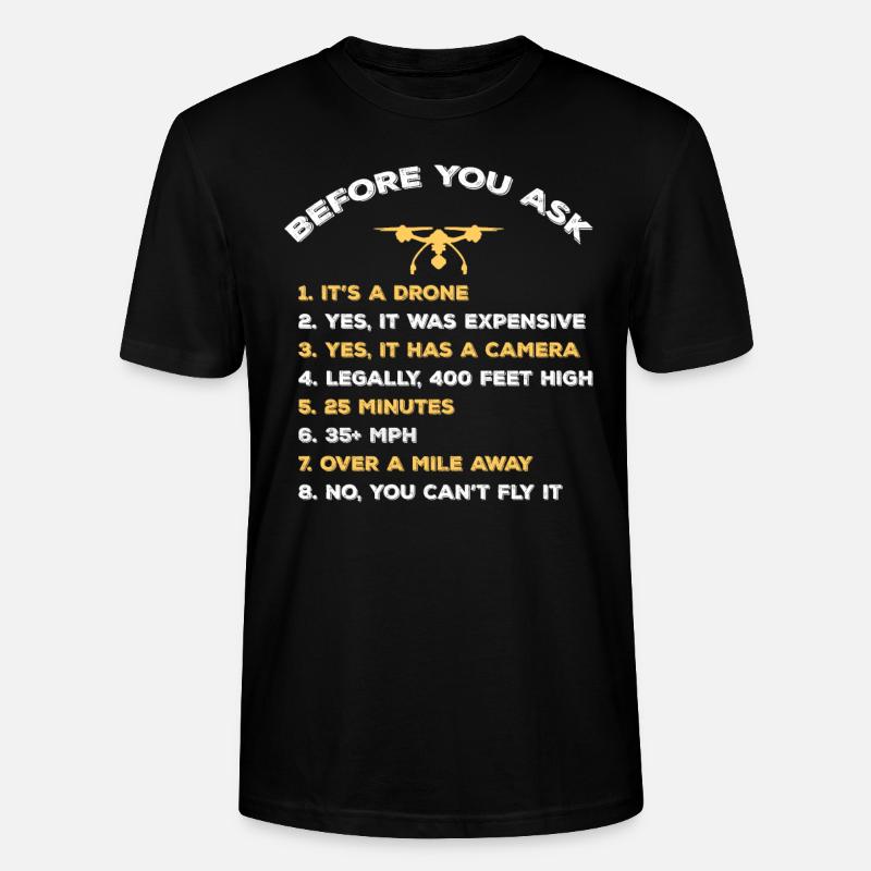 Pilote de drones FPV - T-shirt bio CRAFTER Stanley Stella Unisexe - noir
