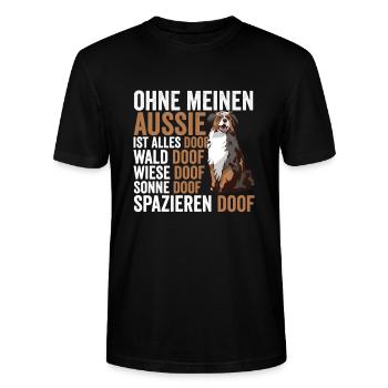 Australian Shepherd Aussie Besitzer - Stanley/Stella Unisex Bio-T-Shirt CRAFTER - Schwarz - Vorne - Alina (178cm) & Michal (187cm)