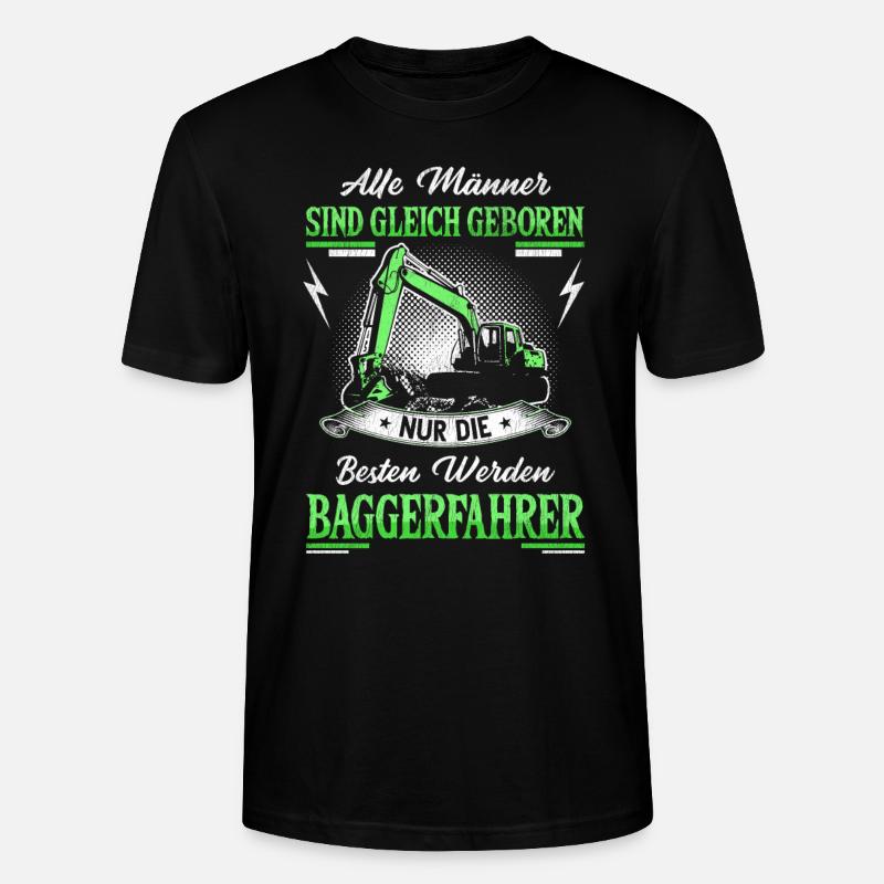 Baggerfahrer Geschenkidee - Stanley/Stella Unisex Bio-T-Shirt CRAFTER - Schwarz