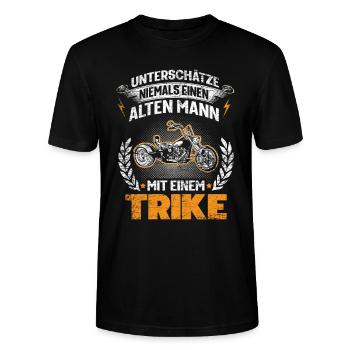 Trike Motorrad Triker Spruch - Stanley/Stella Unisex Bio-T-Shirt CRAFTER - Schwarz - Vorne - Alina (178cm) & Michal (187cm)