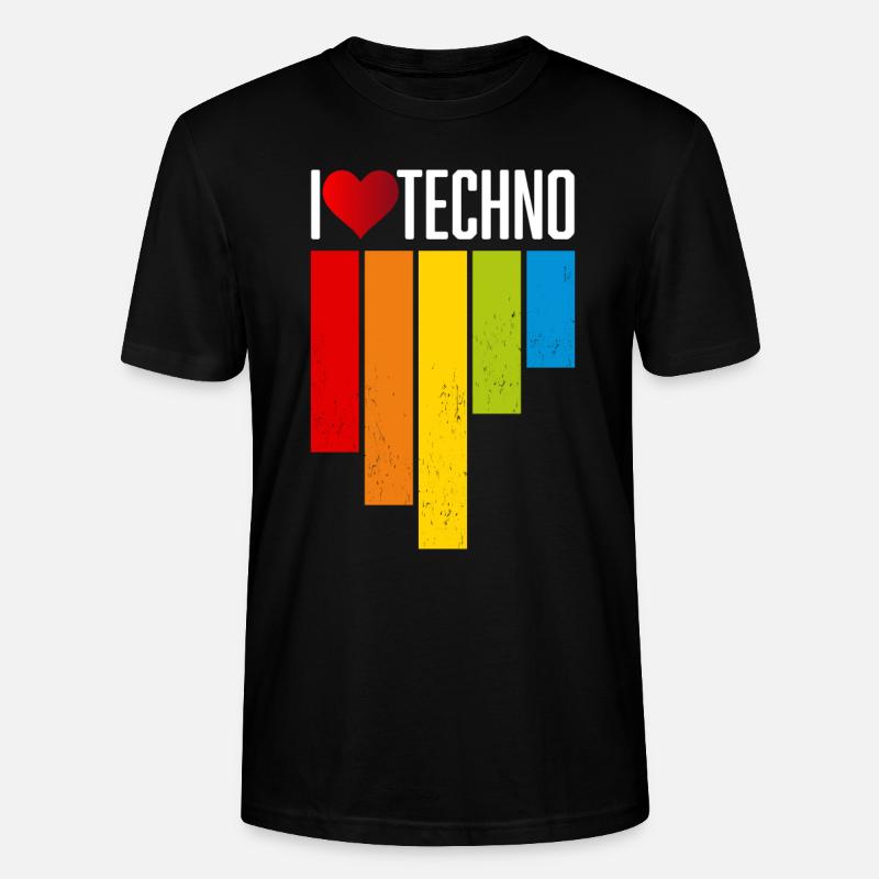 J’aime la techno - T-shirt bio CRAFTER Stanley Stella Unisexe - noir