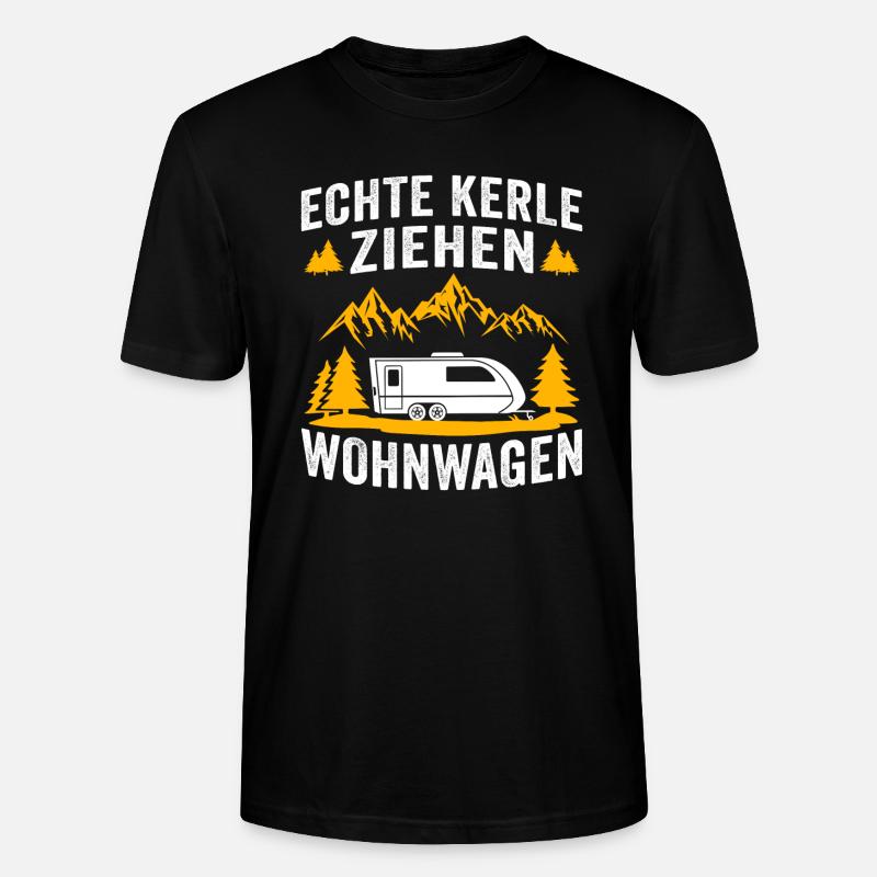 echte kerle ziehen wohnwagen - Stanley/Stella Unisex Bio-T-Shirt CRAFTER - Schwarz