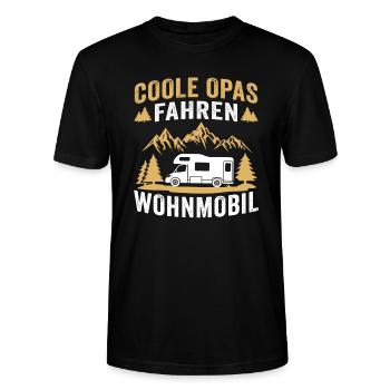 coole opas fahren wohnmobil - Stanley/Stella Unisex Bio-T-Shirt CRAFTER - Schwarz - Vorne - Alina (178cm) & Michal (187cm)