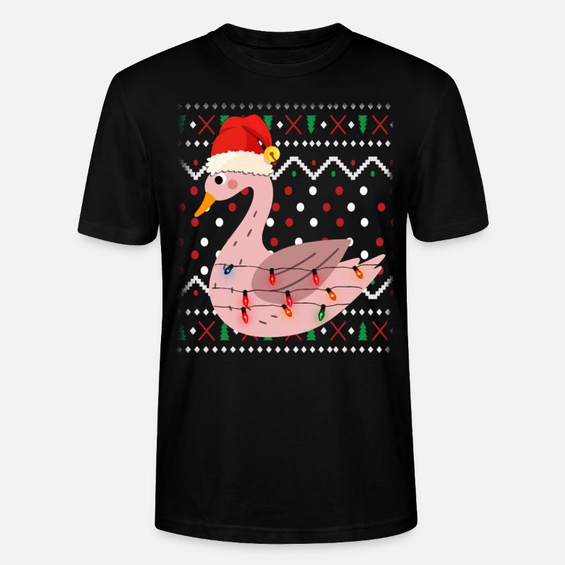 Schwan Ugly Christmas - Stanley/Stella Unisex Bio-T-Shirt CRAFTER - Schwarz