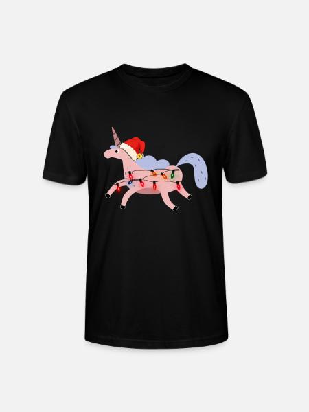 Einhorn Ugly Christmas - Stanley/Stella Unisex Bio-T-Shirt CRAFTER - Schwarz