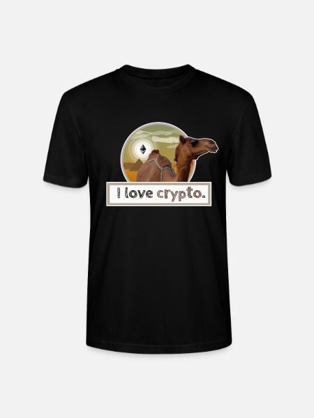 I LOVE CRYPTO Ethereum desert pyramid funny cool - Stanley/Stella CRAFTER Unisex Organic T-Shirt - black