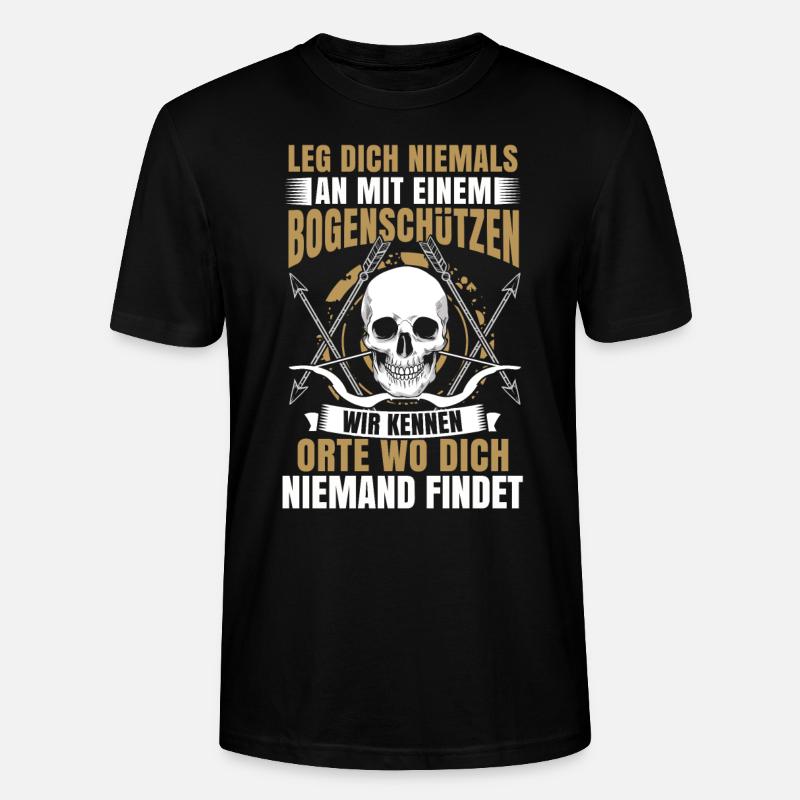 Bogenschießen Bogenschütze Geschenk Pfeil Bogen - Stanley/Stella Unisex Bio-T-Shirt CRAFTER - Schwarz