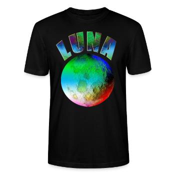 Luna Moon Rainbow - Stanley/Stella CRAFTER Unisex Organic T-Shirt - black - Front - Alina (178cm) & Michal (187cm)