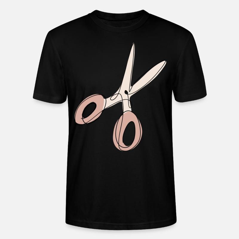 Schere Ausschneiden Linie - Stanley/Stella Unisex Bio-T-Shirt CRAFTER - Schwarz