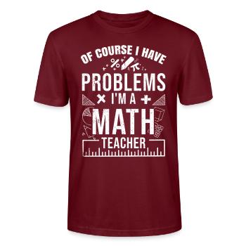 Mathématiques - T-shirt bio CRAFTER Stanley Stella Unisexe - bordeaux - Devant - Alina (178cm) & Michal (187cm)