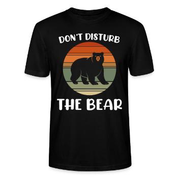 Bären Bär nicht stören Spruch - Stanley/Stella Unisex Bio-T-Shirt CRAFTER - Schwarz - Vorne - Alina (178cm) & Michal (187cm)