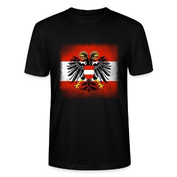 Autriche - T-shirt bio CRAFTER Stanley Stella Unisexe - noir - Devant - Alina (178cm) & Michal (187cm)