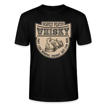 Funny Whiskey Whisky Drinker Vintage Saying - Stanley/Stella CRAFTER Unisex Organic T-Shirt - black - Front - Alina (178cm) & Michal (187cm)