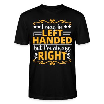 Linkshänder Wissenschaft Spruch lustig - Stanley/Stella Unisex Bio-T-Shirt CRAFTER - Schwarz - Vorne - Alina (178cm) & Michal (187cm)