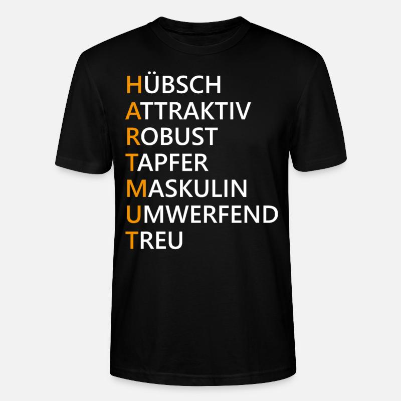 Hartmut Name Geschenk - Stanley/Stella Unisex Bio-T-Shirt CRAFTER - Schwarz