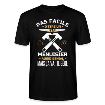 Pas facile d être un Menuisier aussi génial 1 - T-shirt bio CRAFTER Stanley Stella Unisexe - noir - Devant - Alina (178cm) & Michal (187cm)