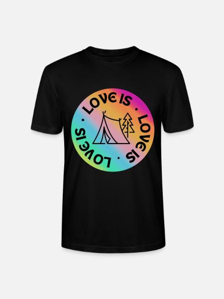 Camping: Love is. - Stanley/Stella CRAFTER Unisex Organic T-Shirt - black