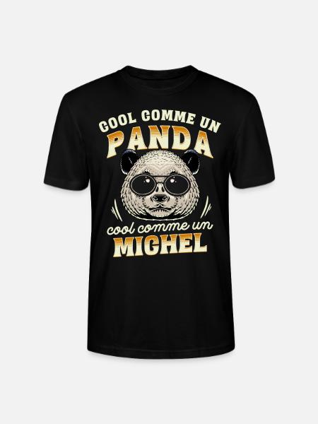 Cool Comme Un Panda, Cool Comme Un Michel - T-shirt bio CRAFTER Stanley Stella Unisexe - noir