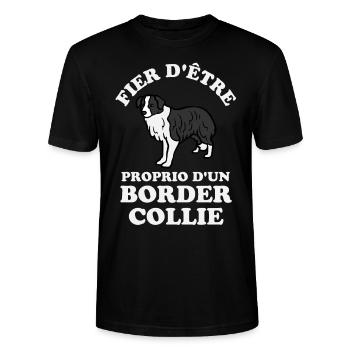 Chien de race border collie 2 - T-shirt bio CRAFTER Stanley Stella Unisexe - noir - Devant - Alina (178cm) & Michal (187cm)