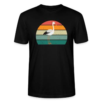 Cigognes Cigogne Bébé Enfants Enfant Bec Cigogne - T-shirt bio CRAFTER Stanley Stella Unisexe - noir - Devant - Alina (178cm) & Michal (187cm)