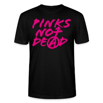 ThinkBick PINKS Pink - Stanley/Stella Unisex Bio-T-Shirt CRAFTER - Schwarz - Vorne - Alina (178cm) & Michal (187cm)