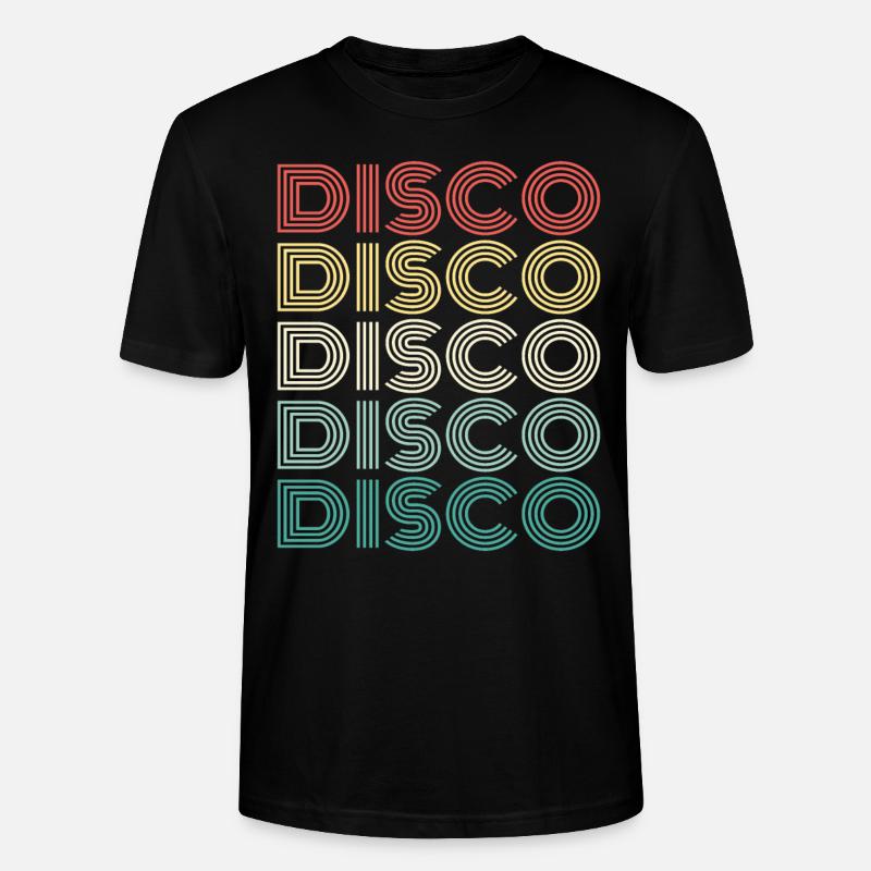 Disco - Retro repeating - Stanley/Stella CRAFTER Unisex Organic T-Shirt - black