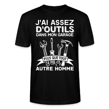 J AI ASSEZ D OUTILS DANS MON GARAGE 1 - T-shirt bio CRAFTER Stanley Stella Unisexe - noir - Devant - Alina (178cm) & Michal (187cm)