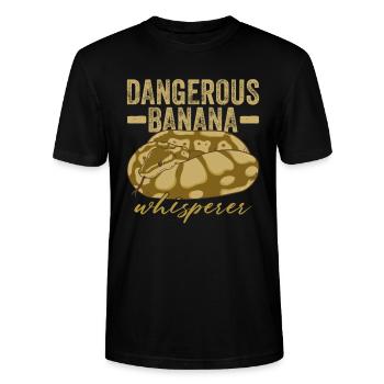 Gefährliche Bananenflüsterer Königspython - Stanley/Stella Unisex Bio-T-Shirt CRAFTER - Schwarz - Vorne - Alina (178cm) & Michal (187cm)