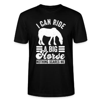 Clydesdale Reiter Für Zugpferdbesitzer - Stanley/Stella Unisex Bio-T-Shirt CRAFTER - Schwarz - Vorne - Alina (178cm) & Michal (187cm)