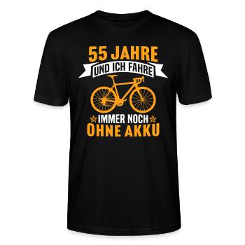 55. Geburtstag radfahrer fahrrad 55 jahre rennrad - Stanley/Stella Unisex Bio-T-Shirt CRAFTER - Schwarz - Vorne - Alina (178cm) & Michal (187cm)